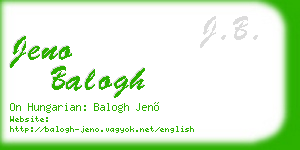 jeno balogh business card