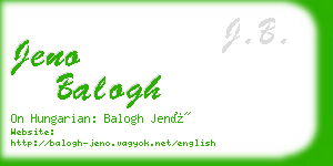 jeno balogh business card